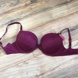 34D maroon push-up bra